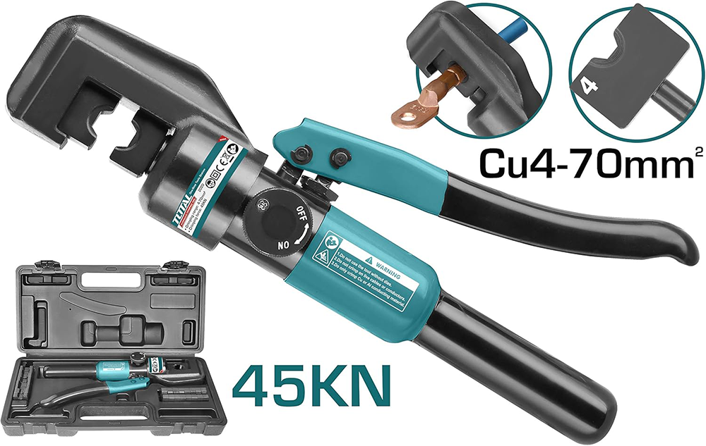 Total Tools Hydraulic Cable Crimper, 4-70mm, THCT070