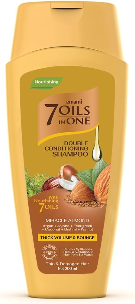 شامبو 7 زيوت في واحد بخلاصة اللوز المعجزة كثافة وحيوية للشعر من امامى, 200 مل