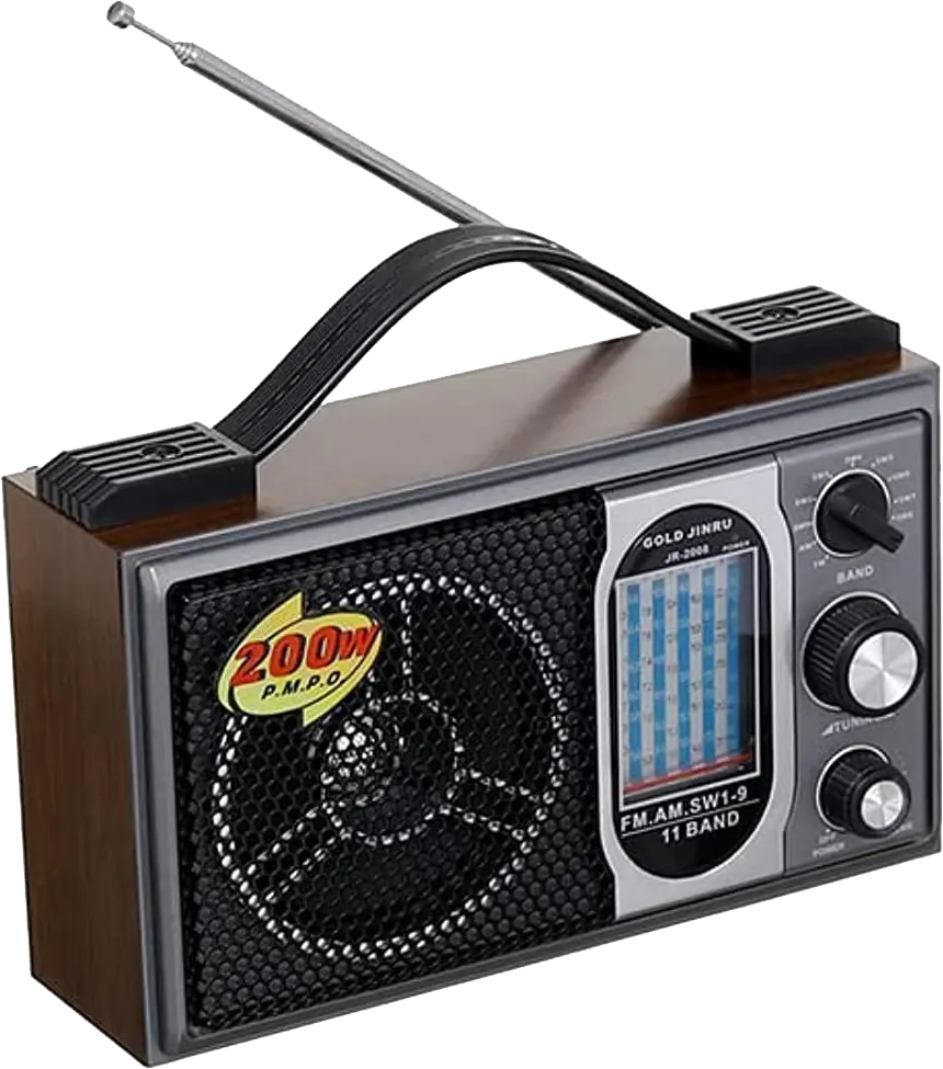 راديو جولد جينرو متعدد الموجات، 200 وات، FM-AM-SW1-9 ، خشبي أسود، JR-2008