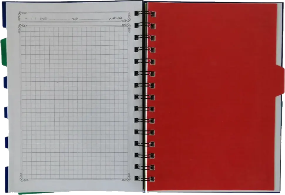 نوت بوك بكفر بلاستيك 100 ورقة ، بحجم A5 ، 3 فواصل، ألوان متعددة