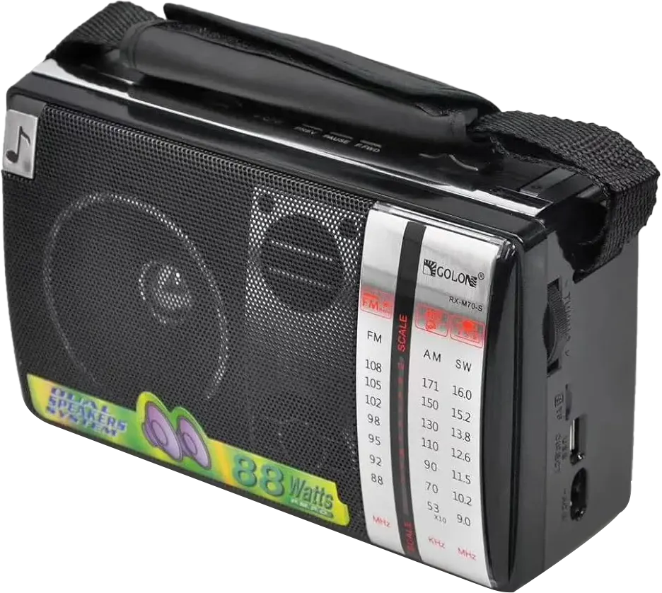 راديو جولون متعدد النطاق،FM-AM-SW، يدعم USB وبطاقة ذاكرة،بطارية قابلة لإعادة الشحن، أسود، RX.M70
