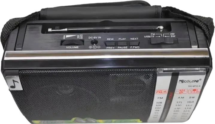 راديو جولون متعدد النطاق،FM-AM-SW، يدعم USB وبطاقة ذاكرة،بطارية قابلة لإعادة الشحن، أسود، RX.M70