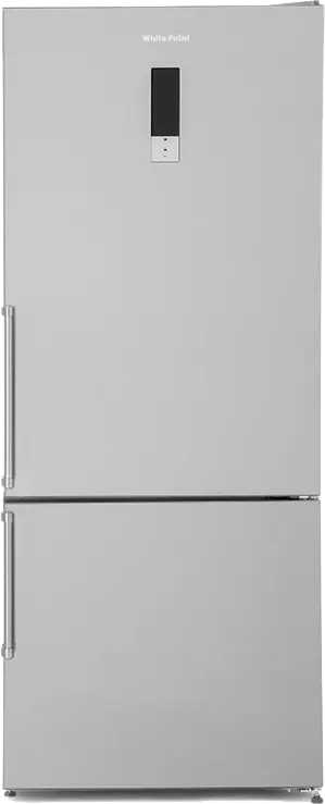 White Point Combi No Frost Refrigerator, 412 Liters, 2 Doors, Digital Display, Bottom Freezer, Silver, WPRC462DX