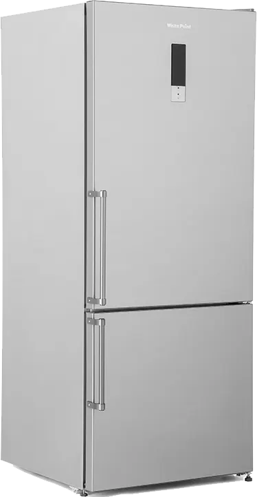 White Point Combi No Frost Refrigerator, 412 Liters, 2 Doors, Digital Display, Bottom Freezer, Silver, WPRC462DX