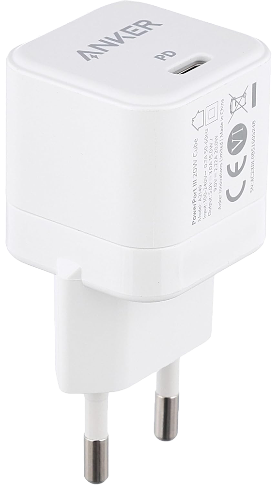 Anker PowerPort III High-Speed Charger 20W , USB-C , White , A2149L23
