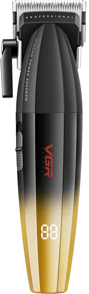 ماكينة حلاقة كهرباء في جي ار للرجال ، لقص الشعر ، شاشة ال اي دي ، قابلة للشحن ، أسود ، V-003