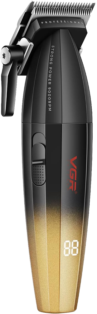 ماكينة حلاقة كهرباء في جي ار للرجال ، لقص الشعر ، شاشة ال اي دي ، قابلة للشحن ، أسود ، V-003