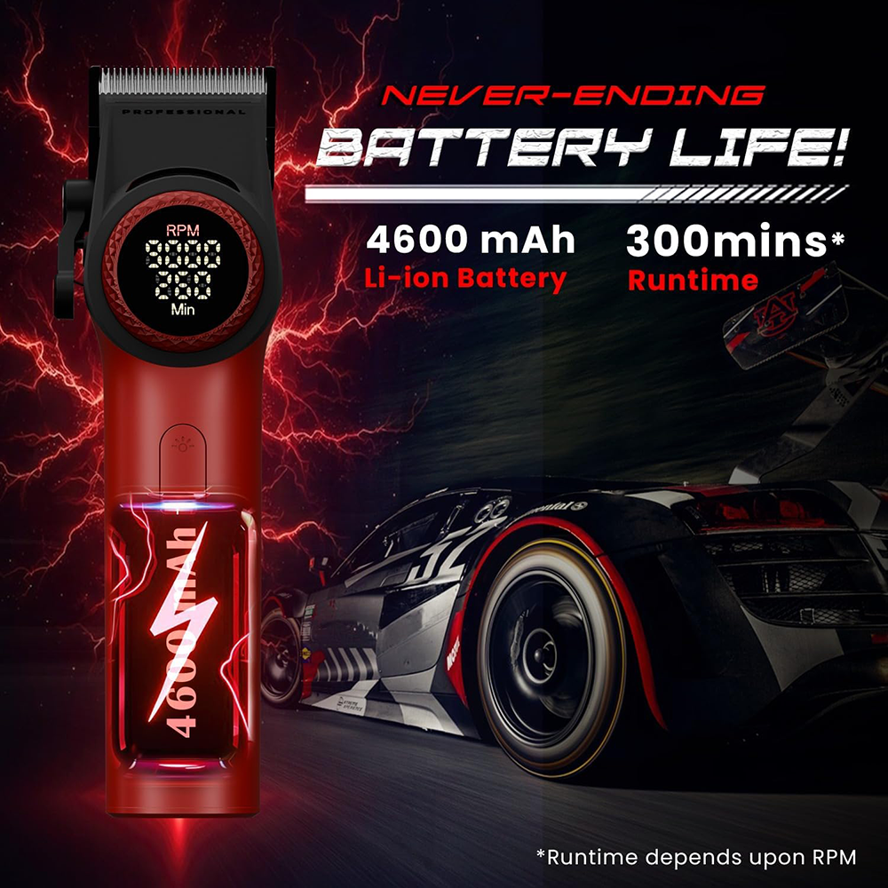 ماكينة حلاقة في جي أر لقص الشعر للرجال ،  شاشة ال اي دي ، قابلة للشحن ، ألوان متعددة، V-001