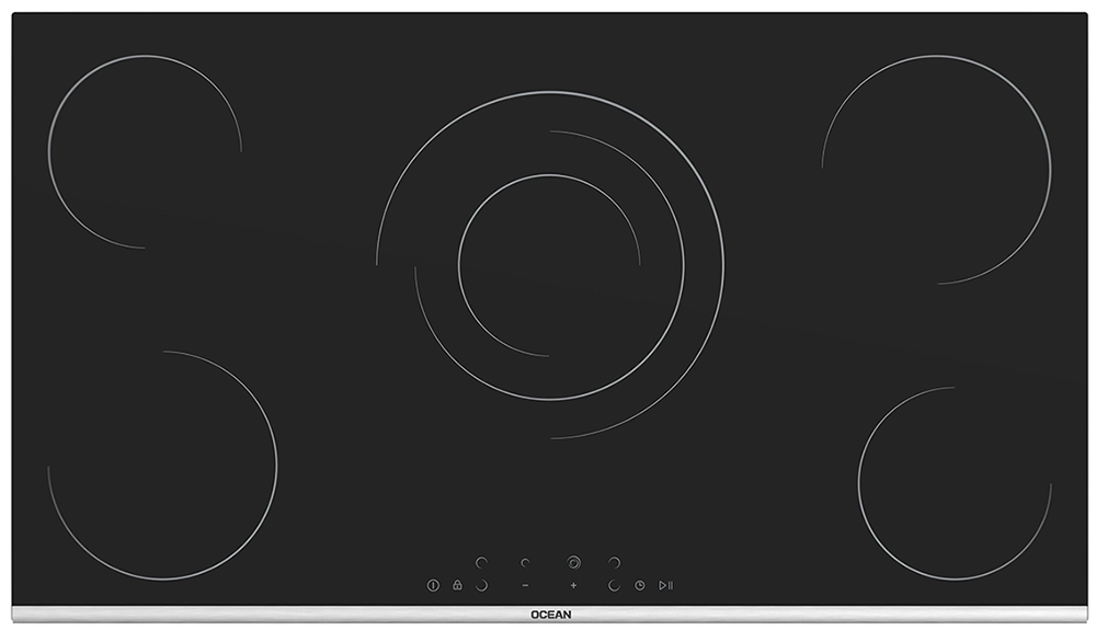 بوتاجاز مسطح بلت ان اوشن فيتروسيراميك ، 90 سم ، 5 شعلة ، كهرباء ، تحكم باللمس ، أسود ، OVHVR9401HNTC