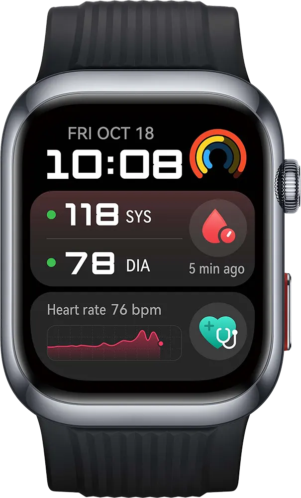 ساعة هواوي D2 الذكية ، شاشة 1.82 بوصة AMOLED ، بلوتوث ، مقاومة للماء ، سوار من المطاط الفلوري، أسود