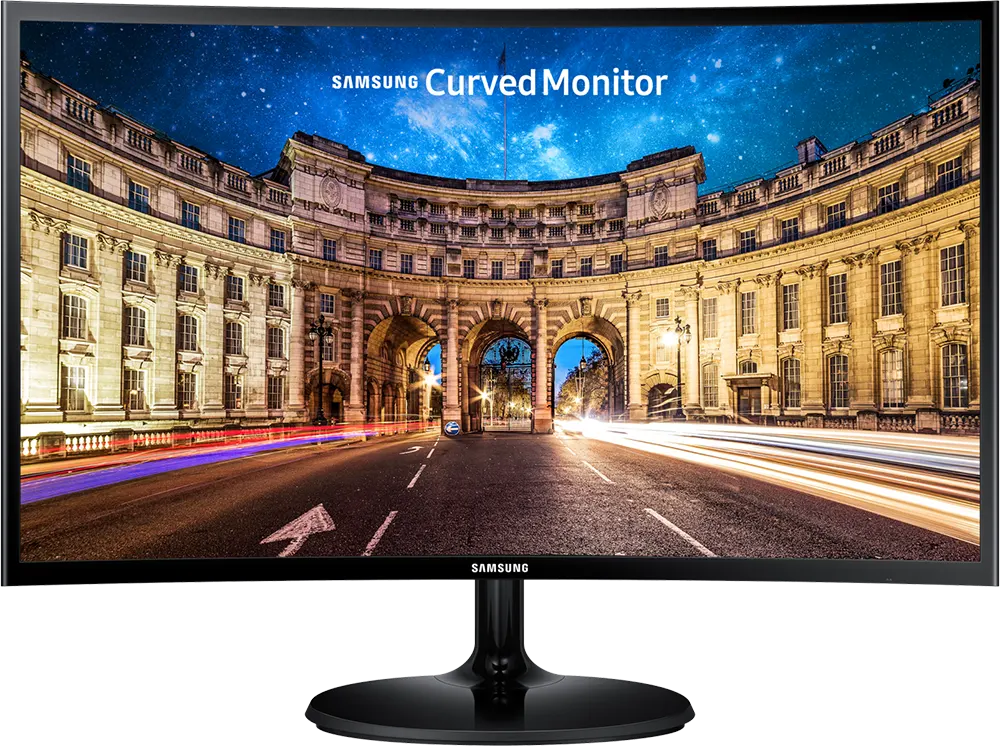 شاشة كمبيوتر للألعاب منحنية سامسونج 27 بوصة، ال اي دي فل اتش دي، 60 هرتز، مخرج HDMI، اسود، C27F390FHM