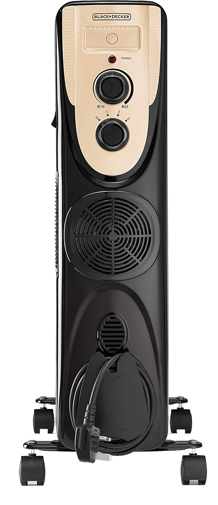 دفاية زيت بلاك اند ديكر، 2500 وات، 13 ريشة، مروحة، بضمان انسيا، أسود، OR13FD