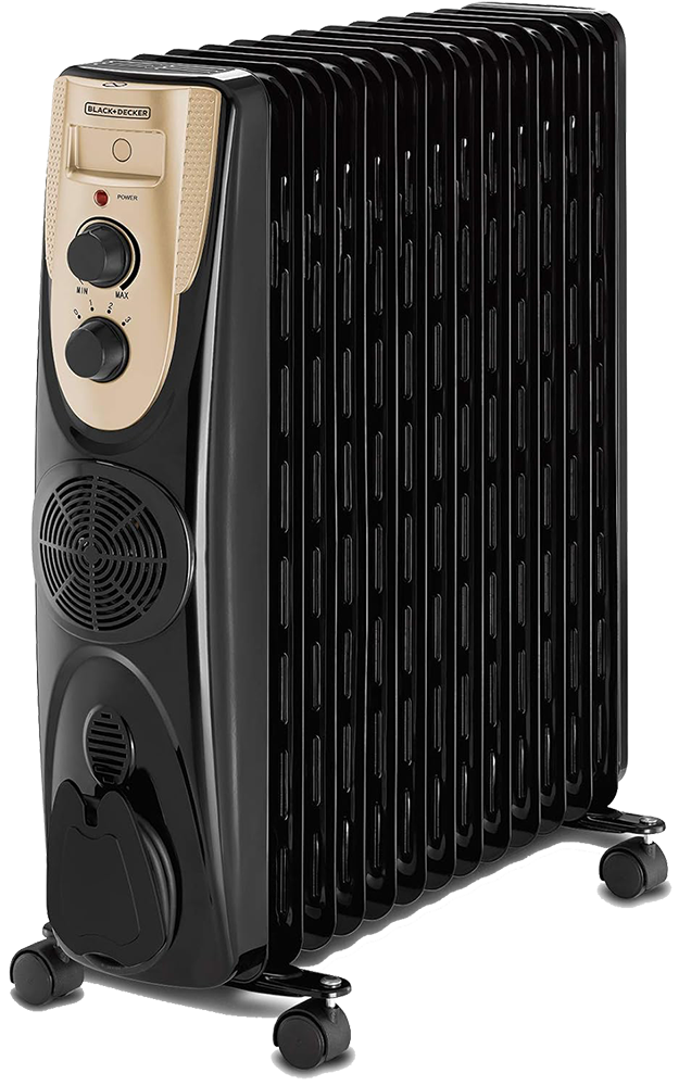 دفاية زيت بلاك اند ديكر، 2500 وات، 13 ريشة، مروحة، بضمان انسيا، أسود، OR13FD