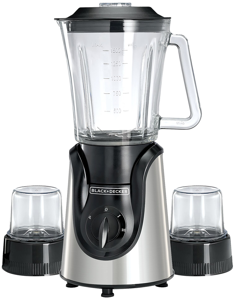 خلاط  كهربائي بلاك اند ديكر ، 600 وات ، 1.5 لتر ، سرعتان ، ضمان انسيا ،  سلفر - أسود ، BGG600