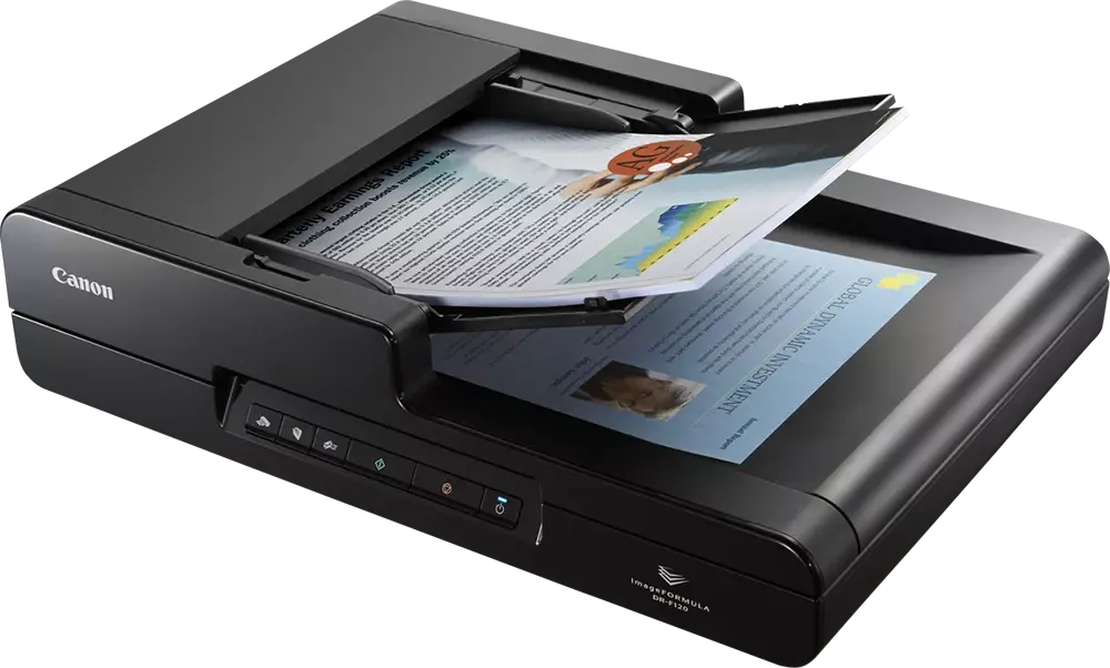 ماسح ضوئي للصور والمستندات من كانون، USB 2.0، أسود، DR-F120