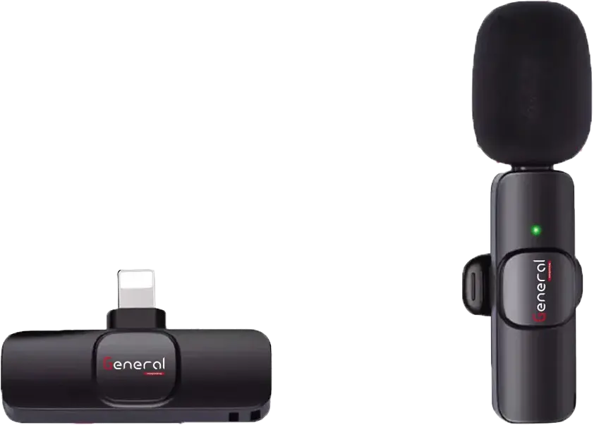 ميكروفون لاسلكي جينرال ، متواقفة مع الأيفون، خاصية إالغاء الضوضاء، أسود، G30 K1