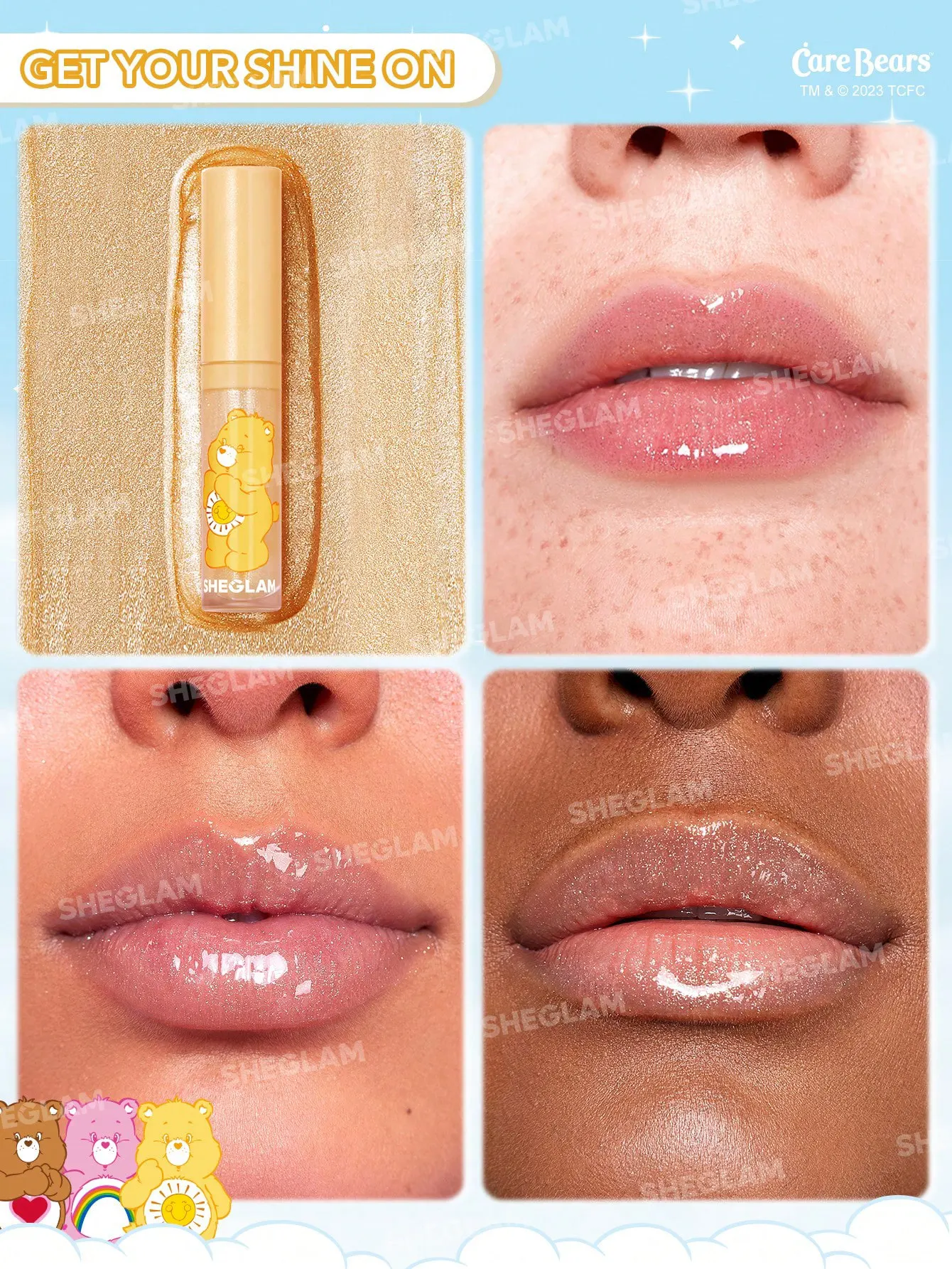 مجموعة احمر شفاه شيجلام كير بيرز شير سمايل، 3 قطع