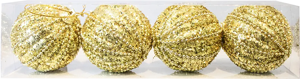 Decorated Christmas card box with 4 balls, multiple colors, model 63-55-2023