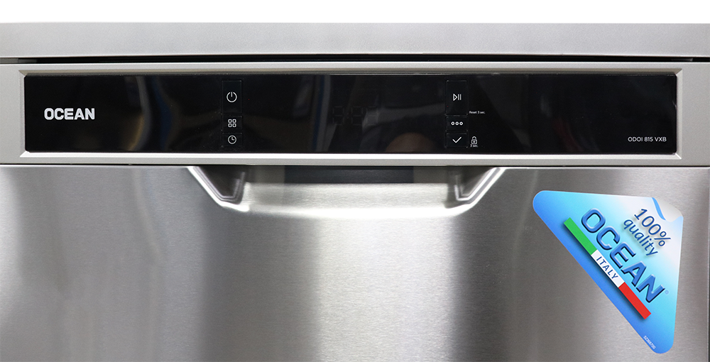 غسالة أطباق اوشن ،60 سم، 15 فرد، 8 برامج ، شاشة ديجيتال ، انفرتر، تجفيف تربو، استانلس ستيل، ODOI815VXB