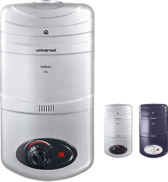 سخان مياه غاز يونيفرسال انفينيتى ، 10 لتر، غاز أنبوبة، شاشة رقمية، أدابتور، ألوان متعددة