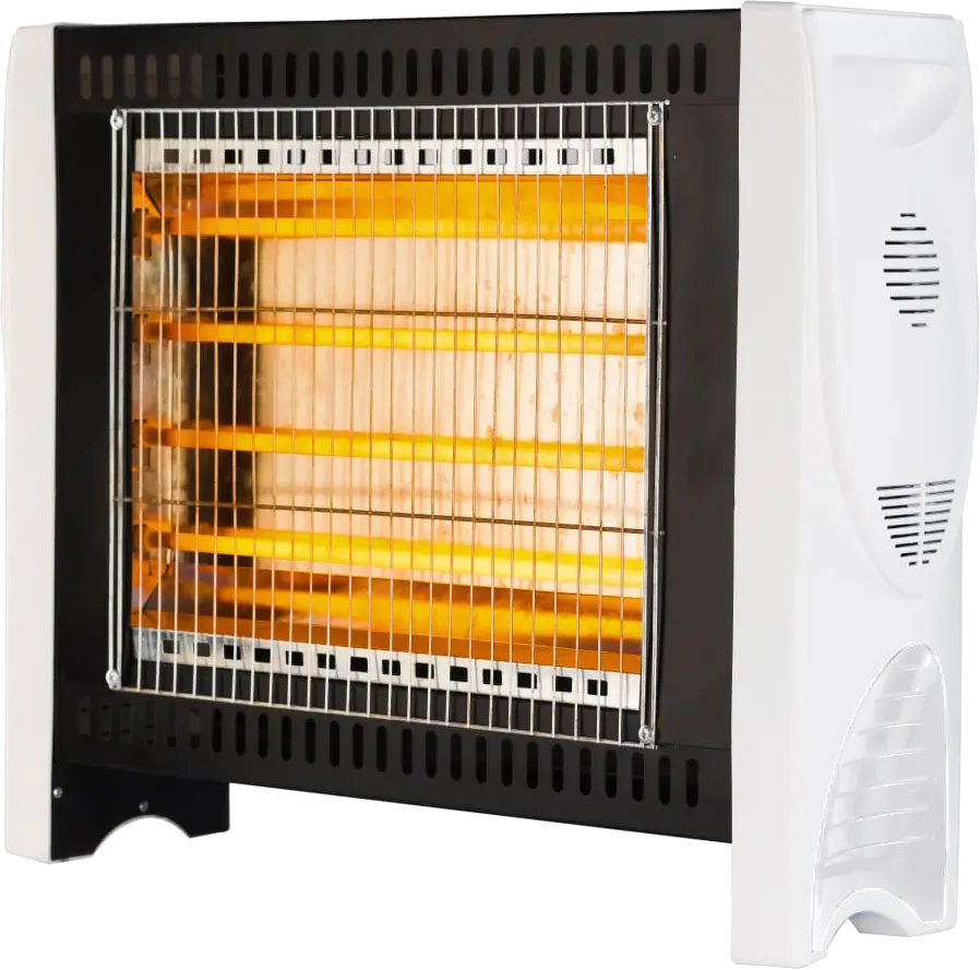 Runq 4 Candle Halogen Heater, 2400 Watt, White*Black