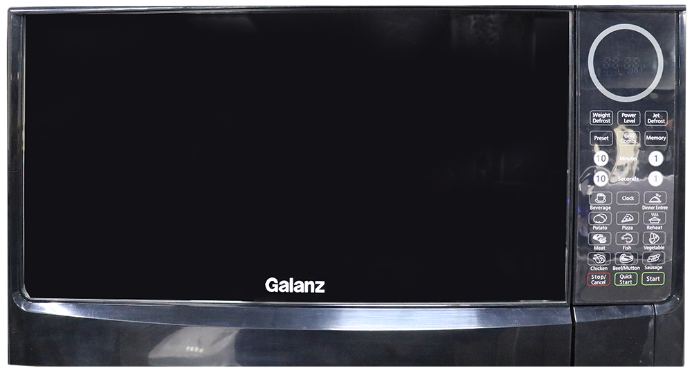 ميكروويف جالانز ، 38 لتر ، 1000 وات ،  شاشة ديجيتال ، بالشواية ، ضمان بي تك ، أسود ، D100N38ATP-SS