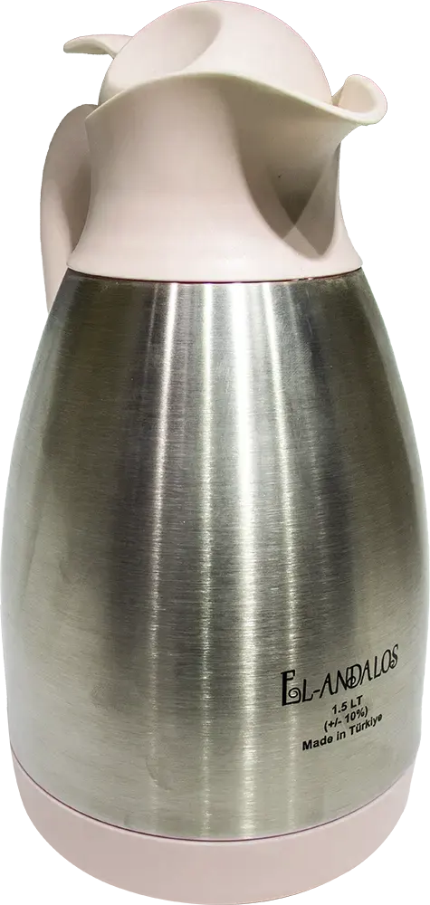 ترمس شاي حراري الاندلس سعة 1.5 لتر، ستانلس ستيل داخلي ، لون بيج