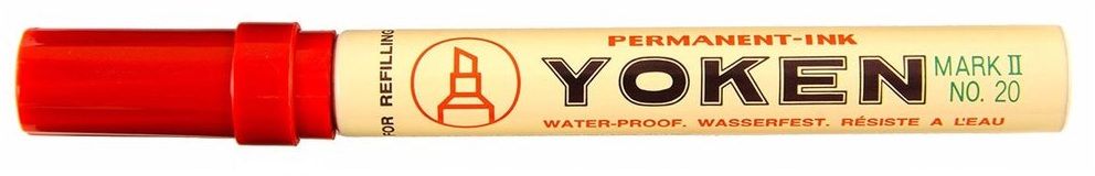 قلم يوكن ثابت، أحمر، سن مشطوف، رقم 20