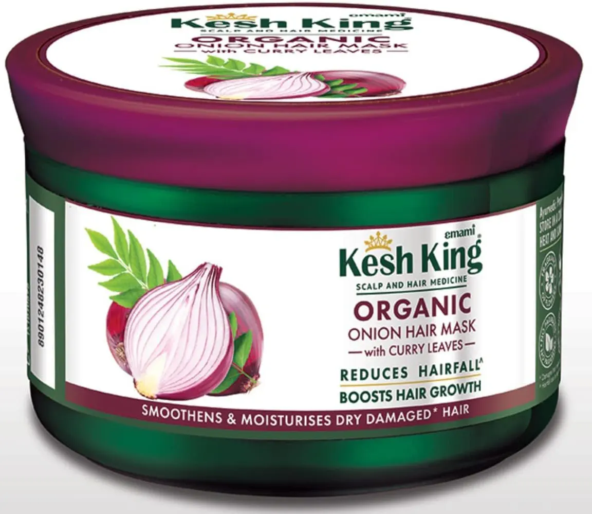 ماسك الشعر بالبصل العضوي مع أوراق الكاري من كيش كينج، 200 مل