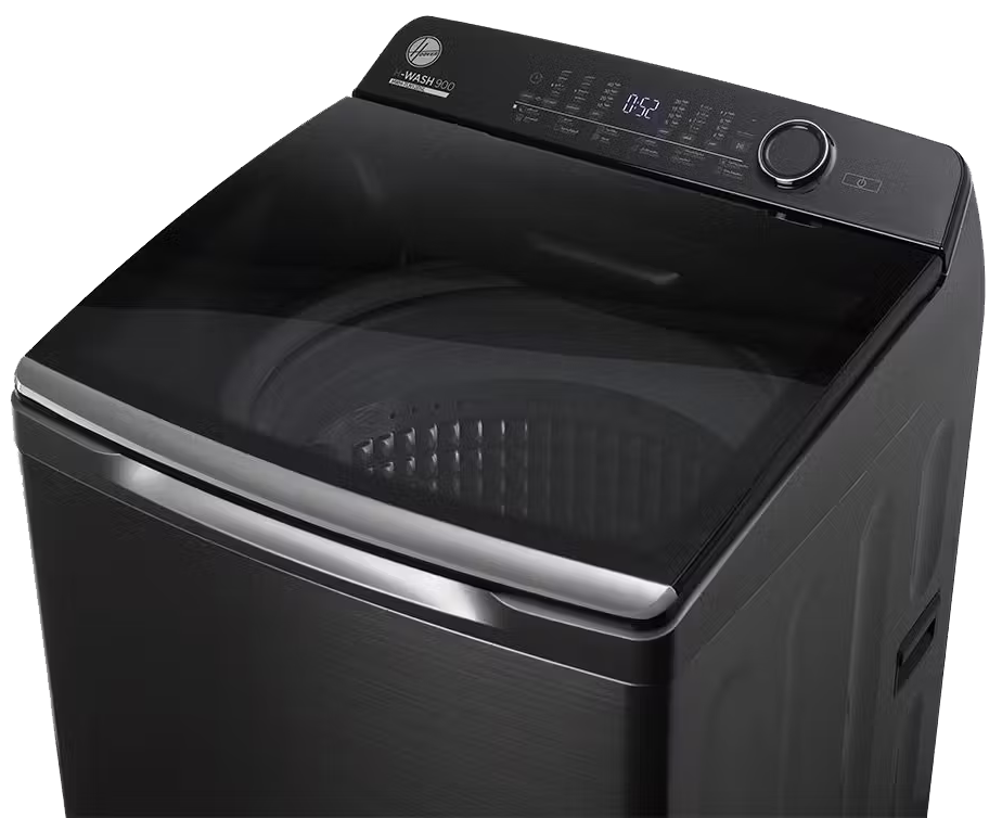 غسالة ملابس فوق اتوماتيك هوفر تحميل علوي ، 12 كيلو ، شاشة ديجيتال تعمل باللمس ، طلمبة ، سيلفر ، HWH-TLN12DSL