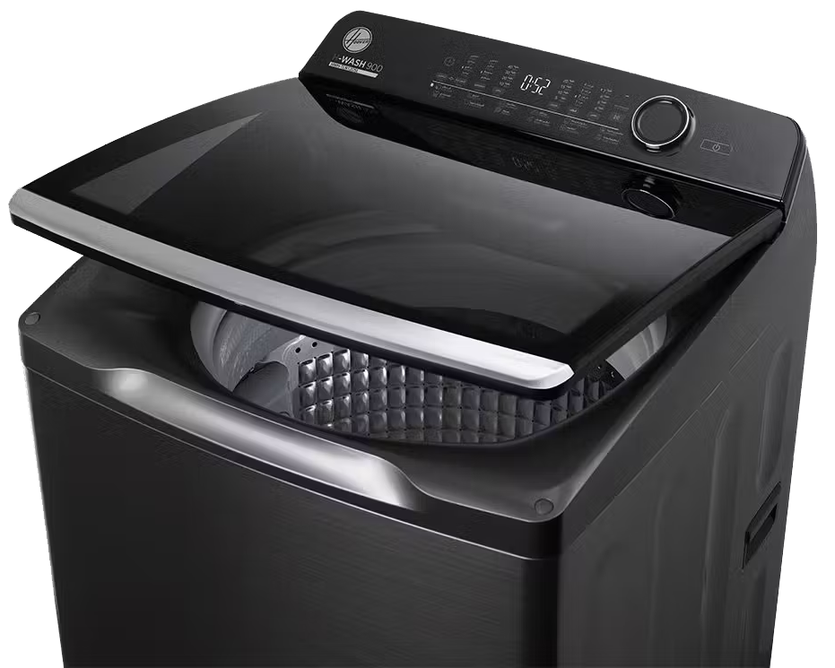 غسالة ملابس فوق اتوماتيك هوفر تحميل علوي ، 12 كيلو ، شاشة ديجيتال تعمل باللمس ، طلمبة ، سيلفر ، HWH-TLN12DSL