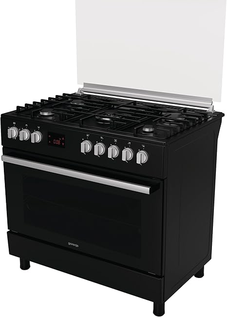 بوتاجاز جورنيا غاز 90 ،  سم ، 5 شعلة ، شاشة ديجتال ، أمان تام ، حمالات زهر ، مروحة ، اشعال ذاتي ، أسود غير لامع ، GGI9C20B