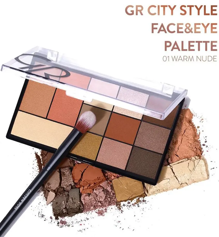 باليت ايشادو جولدن روز سيتي ستايل للوجه والعين، 01 ورم نيود، 12 لون