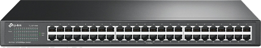 سويتش تي بي لينك ، 48 منفذ RJ45  ، سرعة 10-100 ميجابت في الثانية ، موفر الطاقة ، اسود ، TL-SF1048