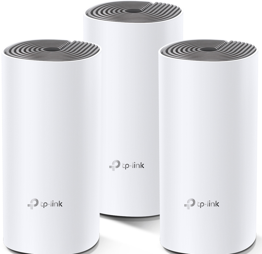 نظام واي فاي منزلي تي بي لينك بتقنية Deco E4 ، ثلاثة قطع ، سرعة تصل إلى 1167 ميجابت في الثانية ، أبيض ، AC1200