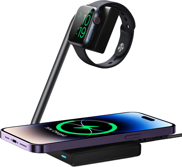 شاحن لاسلكي مغناطيسي من جوي روم ، 15 وات ، 2 في 1 ، قابل للطي ، أسود ، JR-WQN05