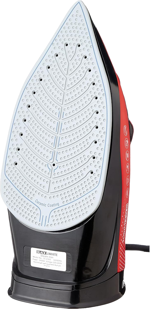 مكواة بخار بلاك اند وايت، 3100 وات، قاعدة سيراميك، أسود×أحمر، SI-3200