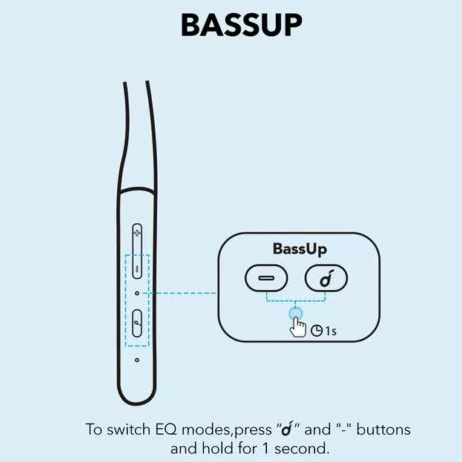 سماعات أذن لاسلكية حول الرقبة ساوندكور لايف U2i من أنكر ، مقاومة للماء IPX5 ، بلوتوث 5.0 ، شحن سريع ، أسود ، A3213H12