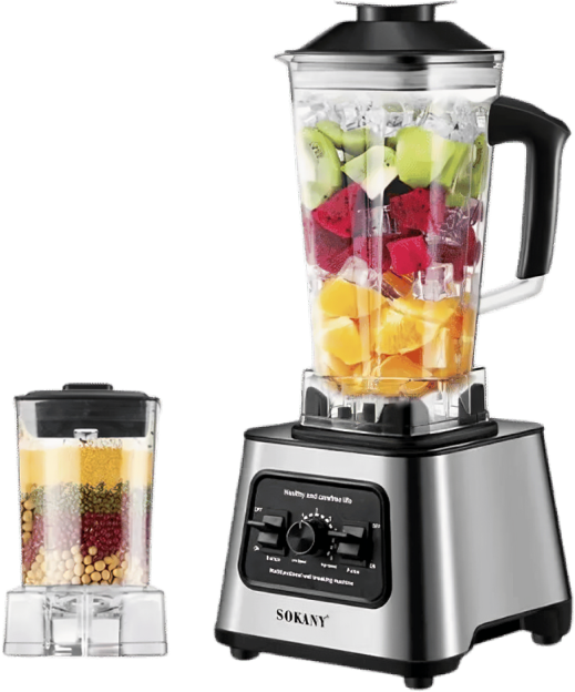 خلاط سوكاني 6000وات 2.5 لتر واحد مطحنة SOKANY-SK-999N(بضمان المغربي 17355)