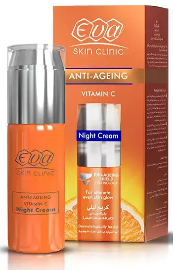 كريم ايفا الليلي كريم مضاد للشيخوخة بفيتامين سي لإشراقة موحدة للبشرة ، 50 مل