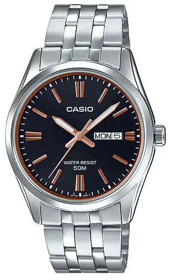 ساعة كاسيو رجالي، عقارب، سوار ستانلس ستيل، فضي، MTP.1335D.1A2VDF