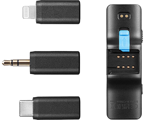 ميكروفون لاسلكي من بويا ، خاصية الغاء الضوضاء ، مدى 100 متر ، متعدد الأغراض مع موصلات قابلة للتبديل ، 3.5 TRS, Type -C, Lightning ، أسود ، BOYALINK