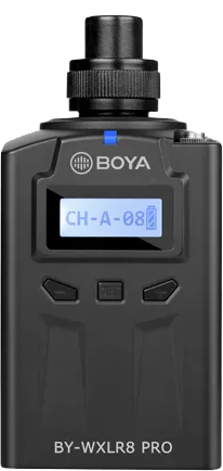 جهاز إرسال صوتي XLR من بويا ، مزود بشاشة LCD ، لنظام الميكروفون اللاسلكي وميكروفون XLR ، أسود ، BY-WXLR8 PRO