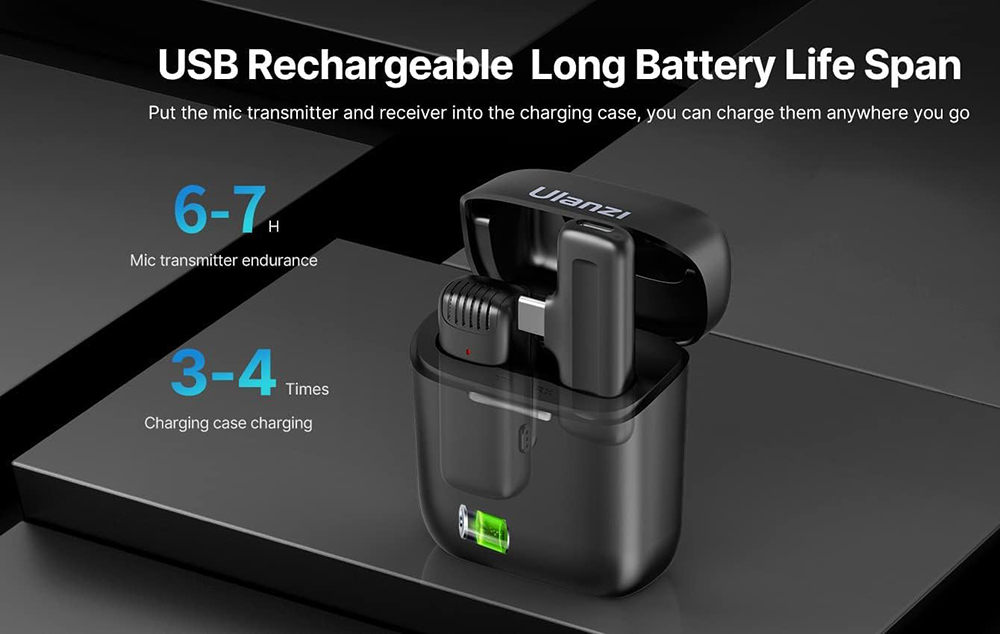 ميكروفون لاسلكي أولانزي ، Type-C ، للهواتف الذكية ، خاصية تقليل الضوضاء ، J11