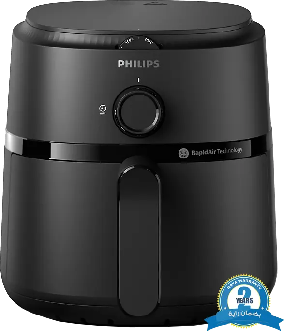 قلاية هوائية فيليبس، 1300 وات، 3.2 لتر، أسود، NA110-00، ضمان راية