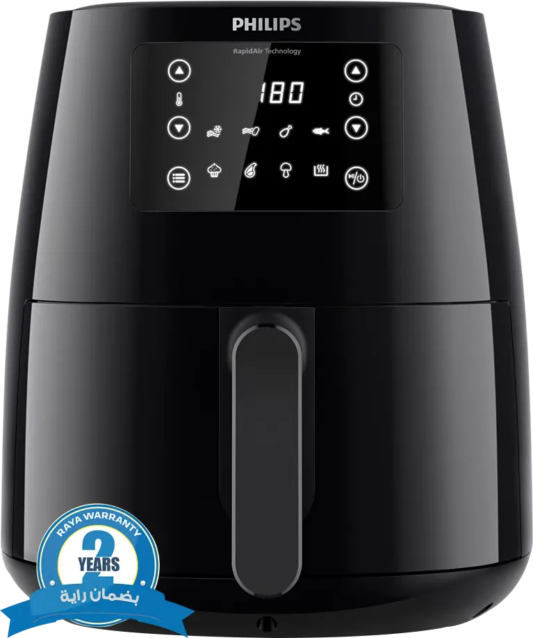 قلاية هوائية فيليبس، 1550 وات، ديجيتال، 4.1 لتر، أسود، HD9243-90 (بضمان راية)
