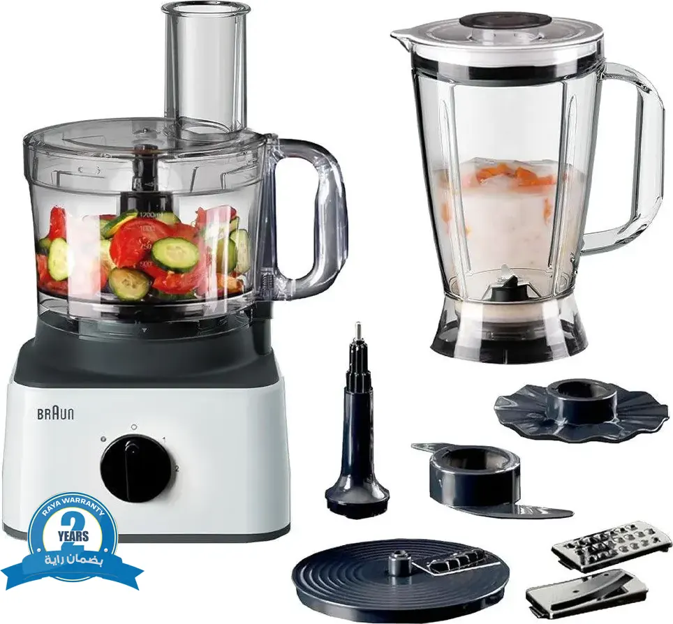 محضر طعام براون، 750 وات، أبيض، (بضمان راية)، FP0132WH