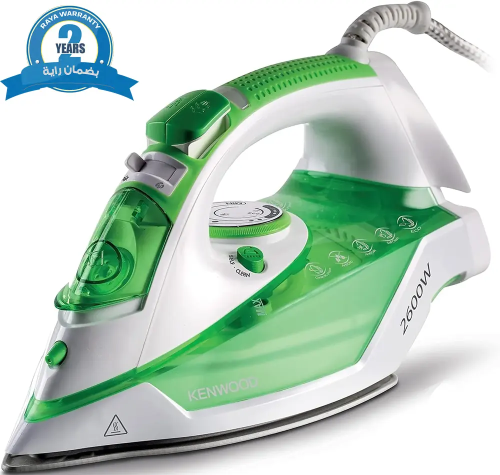 مكواة بخار كينوود، 2600 وات، قاعدة سيراميك، أخضر، STP70.000WG، (بضمان راية)