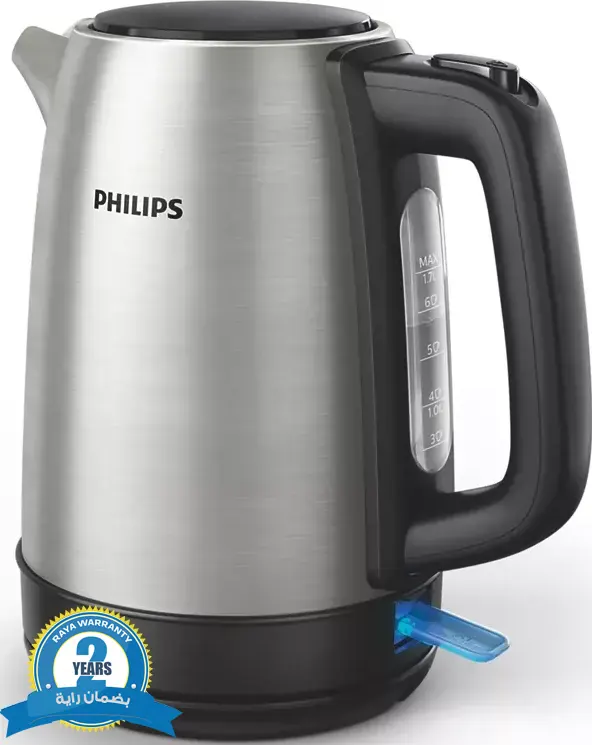 غلاية مياه كهربائية استانلس فيليبس،1.7 لتر، 2200 وات، سيلفر، HD9350-90،( بضمان راية )