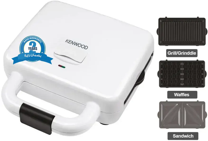 صانع السندوتشات والوافل كينوود، 3 شرائح، 700 وات، أبيض، SMP84 COWH(بضمان راية)